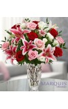 Marquis by WaterfordÂ® Red Rose and Lily Bouquet