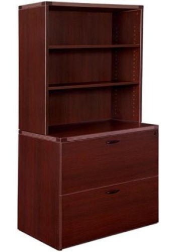 Amber 2-Drawer Lateral File Cabinet with Hutch