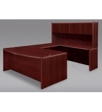 Amber Bowfront Executive U-Shape Desk Shell with Hutch