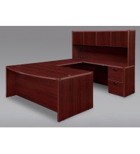 Amber Bowfront Executive U-Shape Desk with Hutch