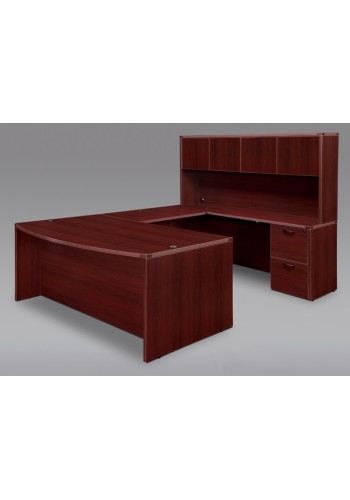 Amber Bowfront Executive U-Shape Desk with Hutch