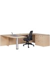 Amber Open Bullet Front Executive U-Shape Desk with Combo Storage