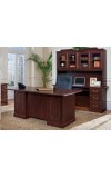 Andover Executive Desk with Credenza and Overhead Storage Hutch