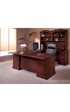 Andover Right Executive U-Desk with Overhead Storage Hutch