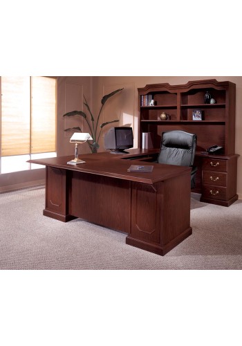 Andover Right Executive U-Desk with Overhead Storage Hutch