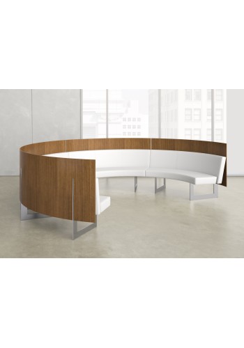 Arena Curved Bench with Veneer Screen