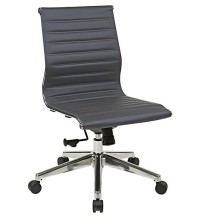 Armless Mid-Back Grey Eco Leather Chair