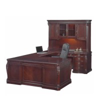 Balmoor Executive U-Shape Desk with Overhead Storage