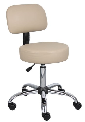 Beige Medical Stool with Backrest (MB245-BG)