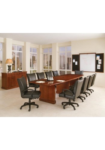 Belmont 14’ Brown Cherry Boat Shape Expandable Conference Table