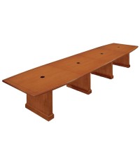 Belmont 16’ Executive Cherry Boat Shape Expandable Conference Table