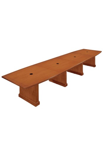 Belmont 16’ Executive Cherry Boat Shape Expandable Conference Table