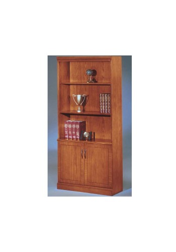 Belmont Executive Cherry 2-Door Storage Cabinet with Bookcase