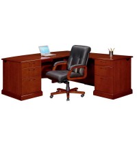 Belmont Brown Cherry Executive L-Shape Desk