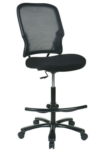 Big and Tall Double Dark Back Drafting Chair with Black Mesh Seat