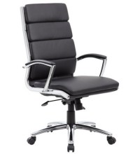 Black and Chrome Modern High-Back Executive Chair (MB9471)