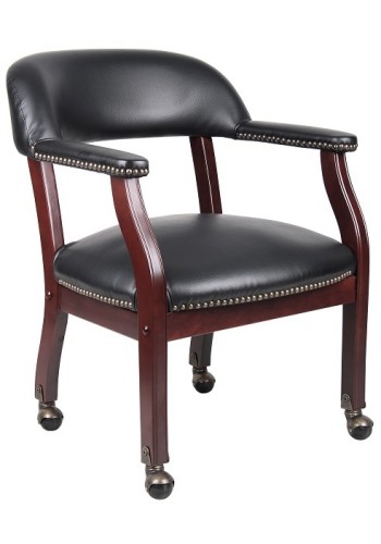 Black Classic Captain ands Guest Chair with Casters (MB9545-BK)