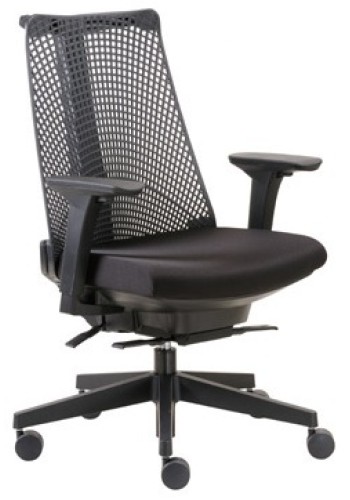 Black Contemporary Mesh-Back Executive Chair (MB6550-BK)