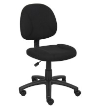 Black Fabric Armless Deluxe Posture Task Chair (MB315-BK)