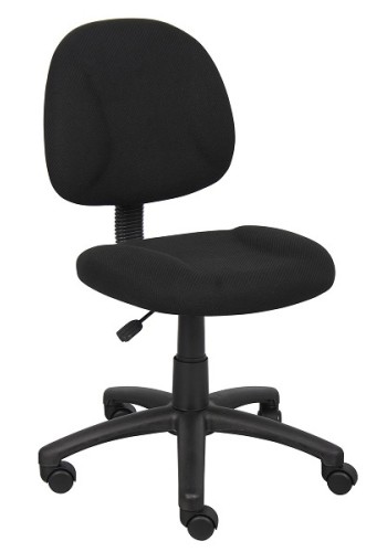 Black Fabric Armless Deluxe Posture Task Chair (MB315-BK)