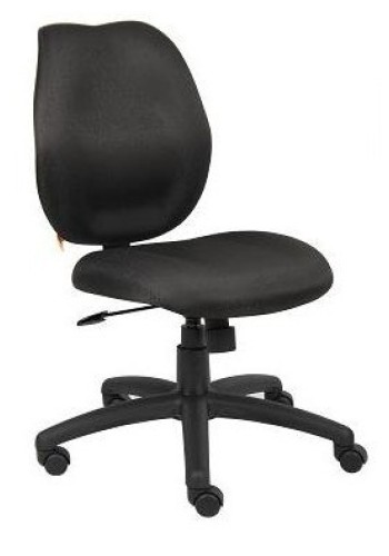 Black Fabric Armless Mid Back Task Chair (MB1016-BK)