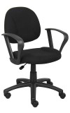 Black Fabric Deluxe Posture Task Chair with Loop Arms (MB317-BK)