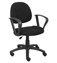 Black Fabric Deluxe Posture Task Chair with Loop Arms (MB317-BK)