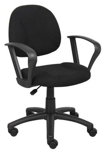 Black Fabric Deluxe Posture Task Chair with Loop Arms (MB317-BK)