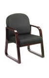 Black Fabric Mahogany Wood Finish Guest Chair (MB9570-BK)