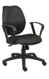 Black Fabric Mid Back Task Chair with Loop Arms (MB1015-BK)