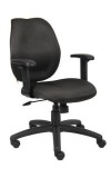 Black Fabric Mid Back Task Chair with Adjustable Arms (MB1014-BK)