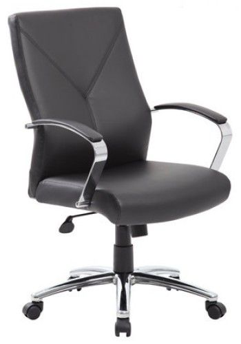 Black High Back Leather Contemporary Executive Chair (MB10101-BK)
