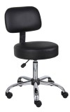 Black Medical Stool with Backrest (MB245-BK)