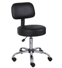 Black Medical Stool with Backrest (MB245-BK)