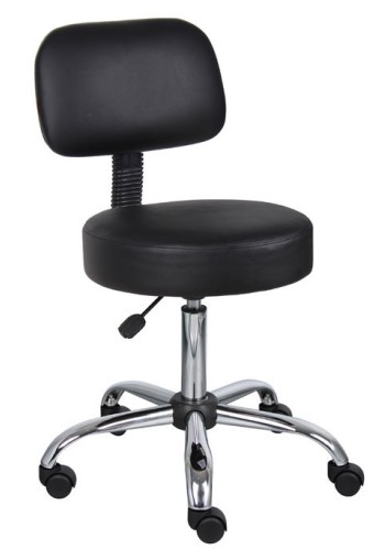 Black Medical Stool with Backrest (MB245-BK)