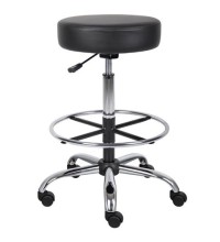 Black Medical Stool with Footring (MB16240-BK)