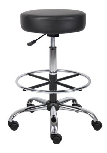 Black Medical Stool with Footring (MB16240-BK)