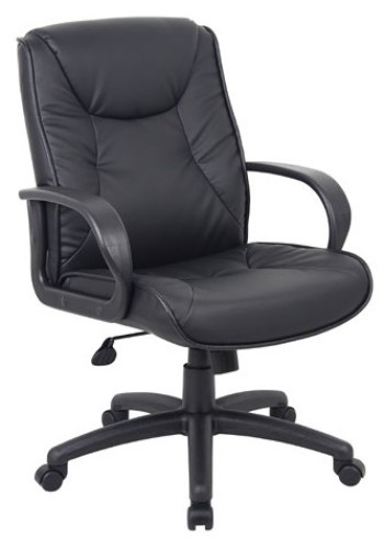 Black Mid Back Leather Executive Chair (MB9836)