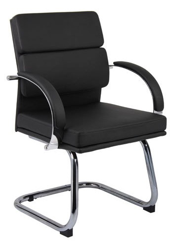 Black Modern Segmented Mid Back Executive Guest Chair (MB9409)