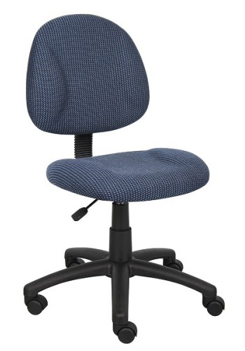 Blue Fabric Armless Deluxe Posture Task Chair (MB315-BE)