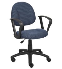 Blue Fabric Deluxe Posture Task Chair with Loop Arms (MB317-BE)