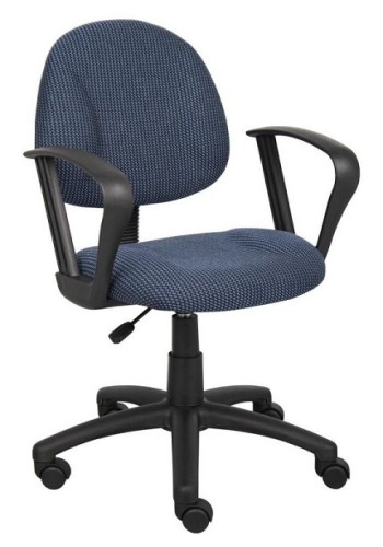 Blue Fabric Deluxe Posture Task Chair with Loop Arms (MB317-BE)