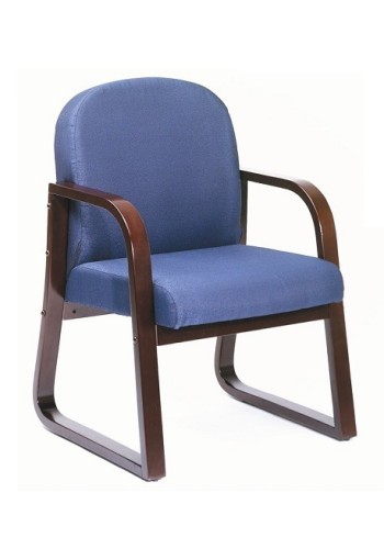 Blue Fabric Mahogany Wood Finish Guest Chair (MB9570-BE)