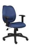 Blue Fabric Mid Back Task Chair with Adjustable Arms (MB1014-BE)