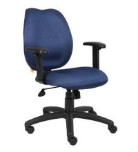 Blue Fabric Mid Back Task Chair with Adjustable Arms (MB1014-BE)