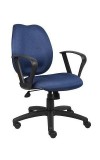 Blue Fabric Mid Back Task Chair with Loop Arms (MB1015-BE)