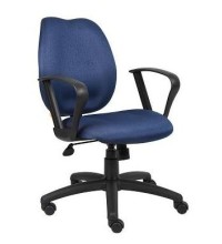 Blue Fabric Mid Back Task Chair with Loop Arms (MB1015-BE)