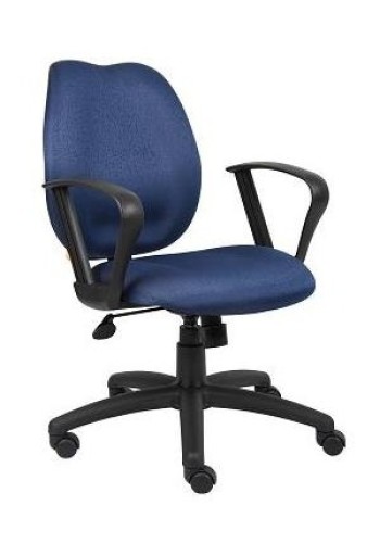 Blue Fabric Mid Back Task Chair with Loop Arms (MB1015-BE)