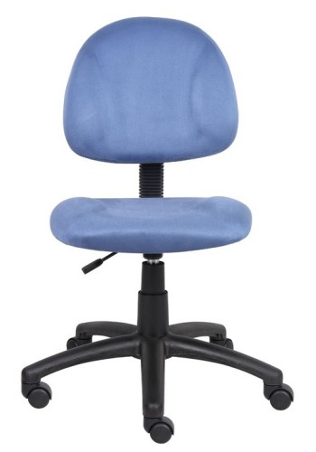 Blue Microfiber Armless Deluxe Posture Task Chair (MB325-BE)