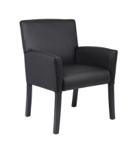 Box Arm Guest Chair with Black Wood Finish Legs (MB639-BK)